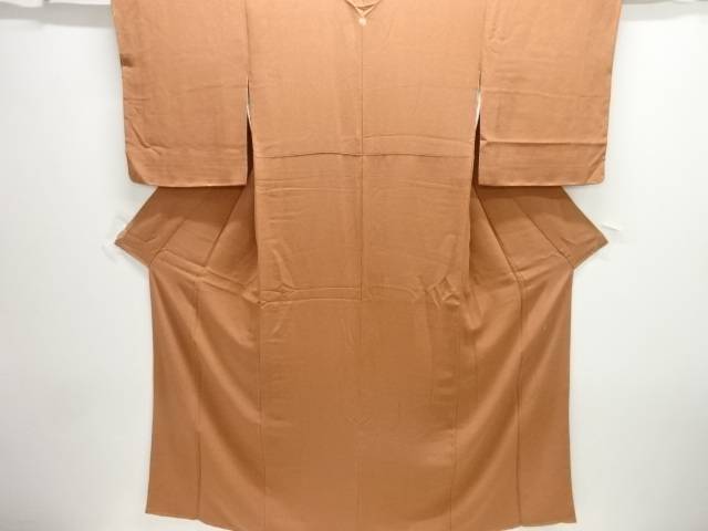 作家物　縮緬地一つ紋色無地着物【中古】【着】 宗sou