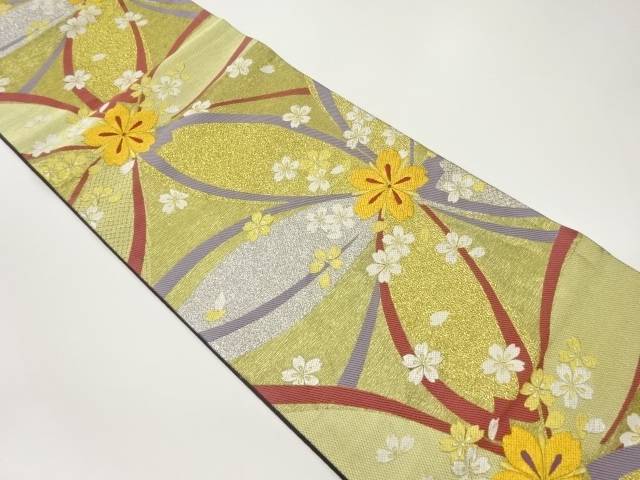 桜散らし模様織出し袋帯【中古】【着】 宗sou