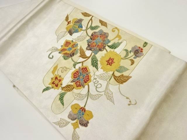 箔置きヱ霞に花唐草模様名古屋帯【中古】【着】 宗sou 14,980円