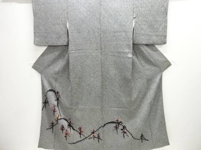 本総絞り遠山にあずま屋飾りつけ刺しゅう短い訪問着【中古】【着】 宗sou