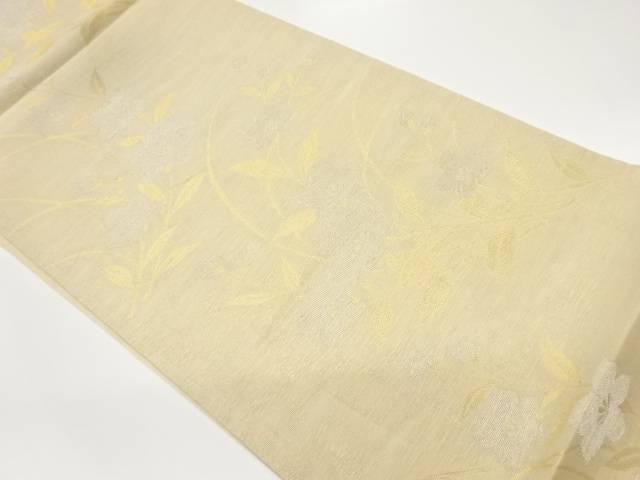 紗 桔梗模様織出し袋帯【中古】【着】 宗sou｜お茶道具・着物　【宗 sou】