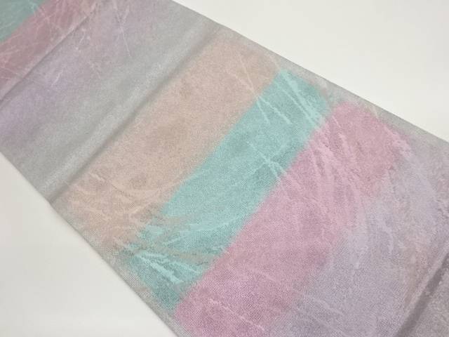 横段に芝模様織出し袋帯【中古】【着】 宗sou