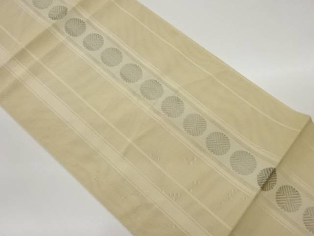 紗 縞に抽象丸模様織出し名古屋帯【中古】【着】 宗sou 16,520円