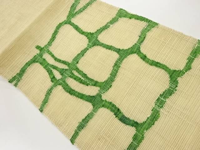 紗紬変わり格子模様織出し名古屋帯【中古】【着】 宗sou|お茶道具・着物 【宗 sou】