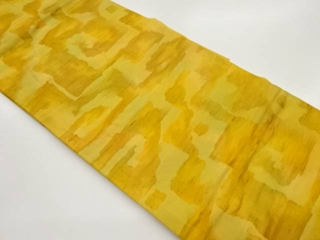 手織り紬ふくれ織抽象模様織出し名古屋帯【中古】【着】 宗sou