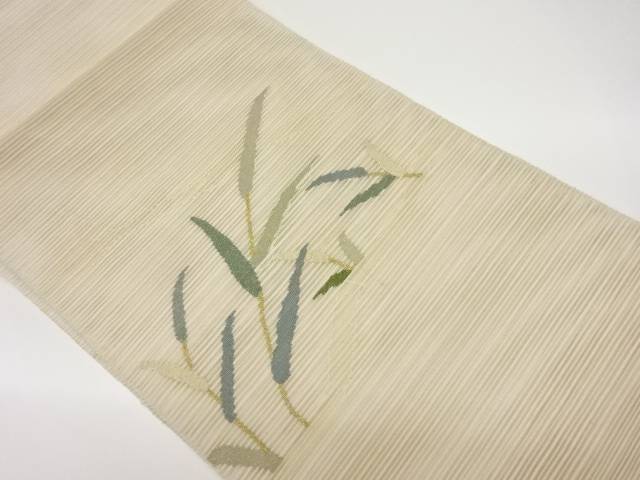 絽綴れ草葉模様織出し名古屋帯【中古】【着】 宗sou｜お茶道具・着物　【宗 sou】