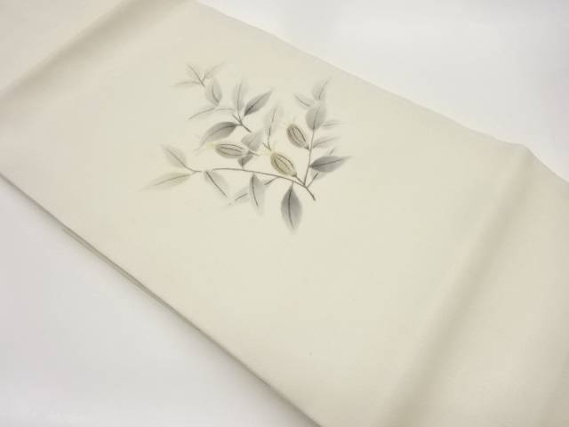 紗 手描き草花模様名古屋帯【中古】【着】 宗sou