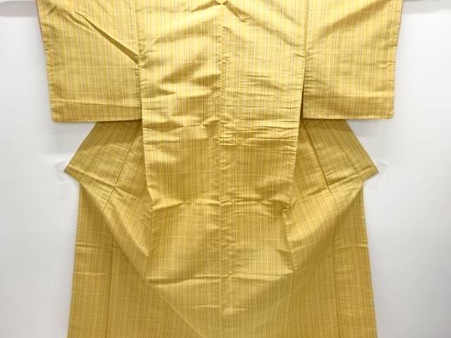 格子織り出し米沢紬着物【中古】【着】 宗sou