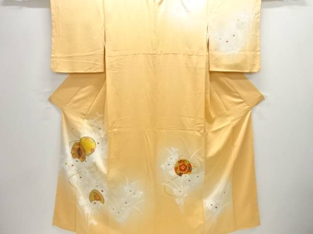 鼓に花模様刺繍訪問着【中古】【着】 宗sou