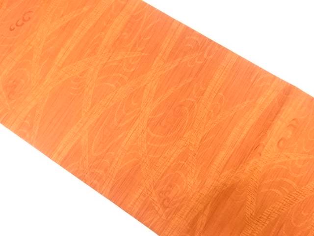 ふくれ織　芝草に流水模様織り出し　全通袋帯【中古】【着】 宗sou