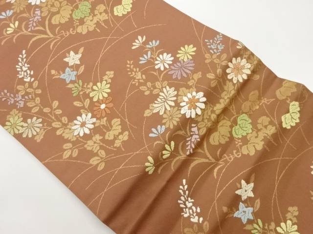 草花模様織出し名古屋帯【中古】【着】 宗sou 9,576円