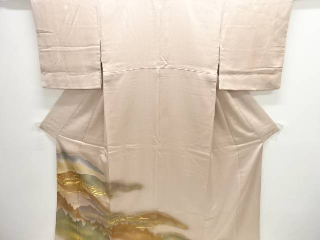 遠山に霞飾り付け刺しゅう参紋色留袖(比翼付き添い人)【中古】【着】 宗sou レディースファッション-着物