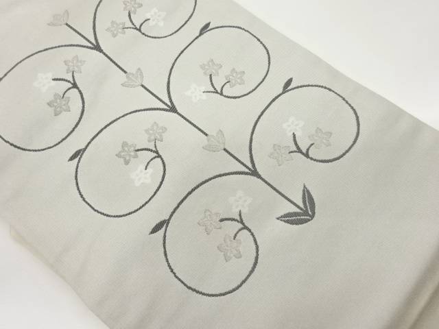 花唐草模様織出し名古屋帯【中古】【着】 宗sou｜お茶道具・着物　【宗 sou】