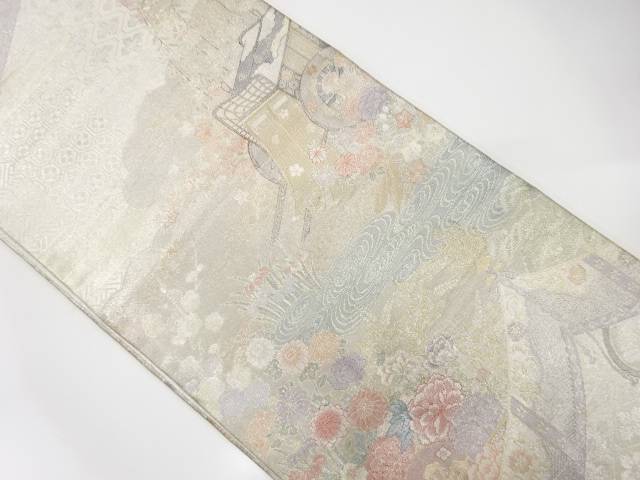 佐賀錦御所車に花・流水模様織出し袋帯【中古】【着】 宗sou