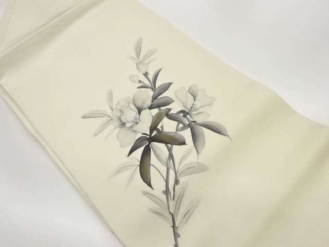 作家物　塩瀬金彩手描き花葉模様名古屋帯【中古】【着】 宗sou