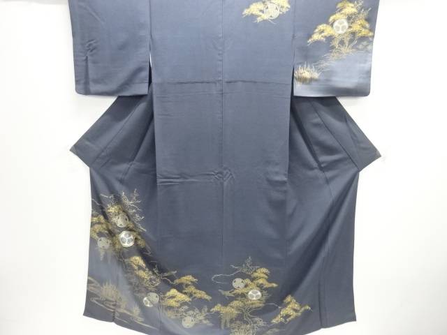 家紋に松竹梅模様刺繍訪問着【中古】【着】 宗sou