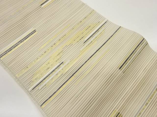 絽紙布横線模様織出し名古屋帯【中古】【着】 宗sou|お茶道具・着物 【宗 sou】