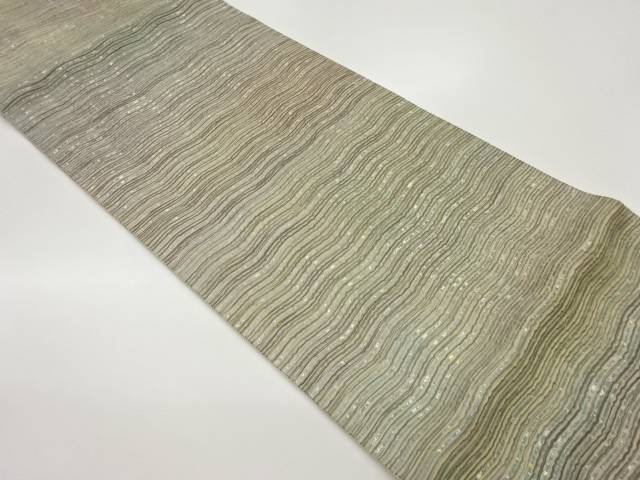 紙布よろけ横段模様織出し袋帯【中古】【着】 宗sou｜お茶道具・着物　【宗 sou】