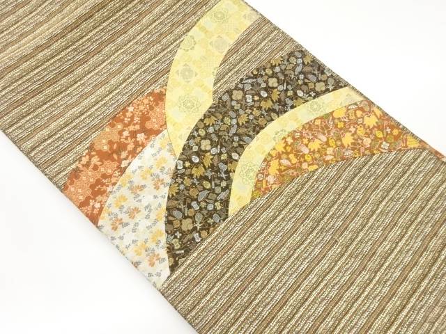 切り嵌め宝尽くしに華紋・花々模様織出し名古屋帯【中古】【着】 宗sou｜お茶道具・着物　【宗 sou】