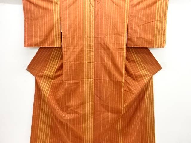未使用品 縞織り出し手織り真綿紬着物【着】 宗sou|お茶道具・着物 【宗 sou】