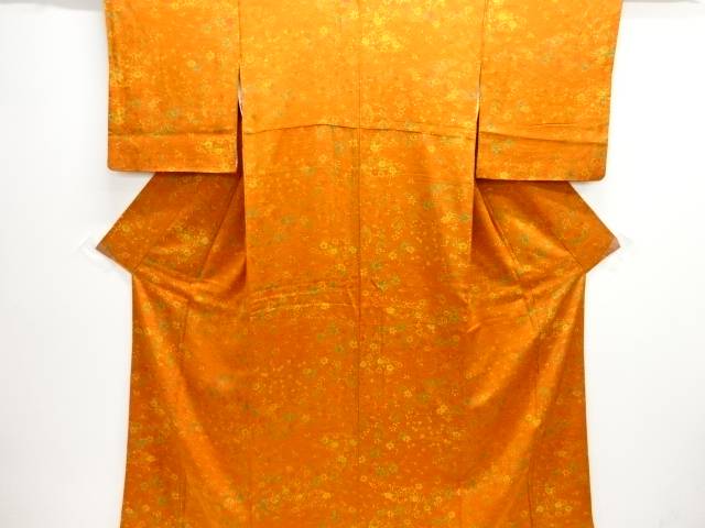 尾長鳥に草花模様小紋着物【中古】【着】 宗sou