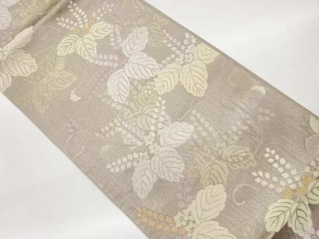 桐唐草模様織出し袋帯【中古】【着】 宗sou