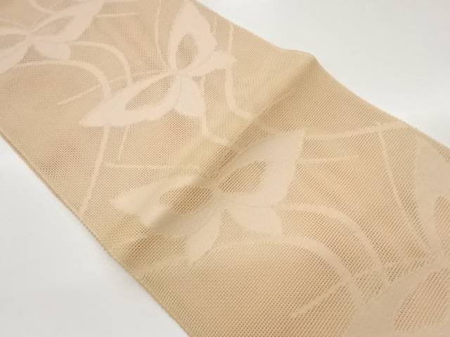 紗 蝶に流水模様織出し名古屋帯【中古】【着】 宗sou
