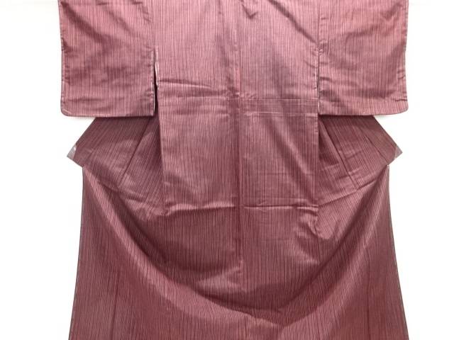 縞織り出し手織り紬着物【中古】【着】 宗sou