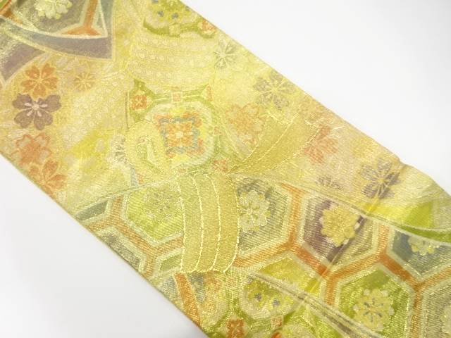 佐賀錦　束ね熨斗に花模様織り出し袋帯【中古】【着】【袋帯】 宗sou 4,482円
