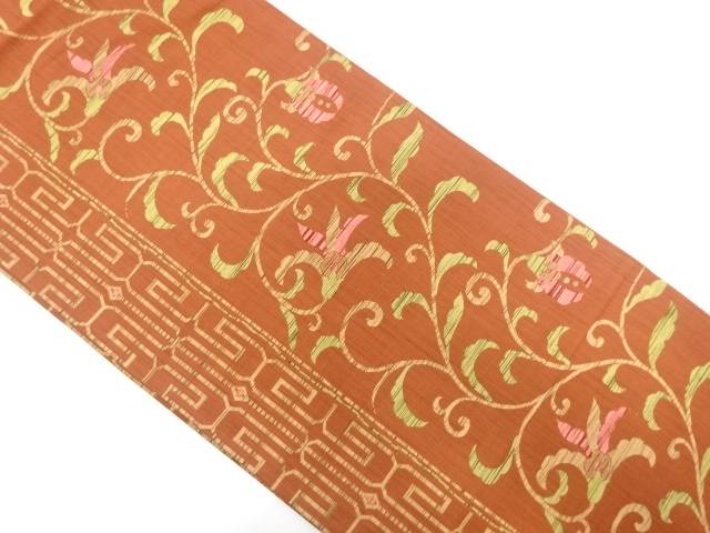花唐草模様織り出し袋帯【中古】【着】【袋帯】 宗sou