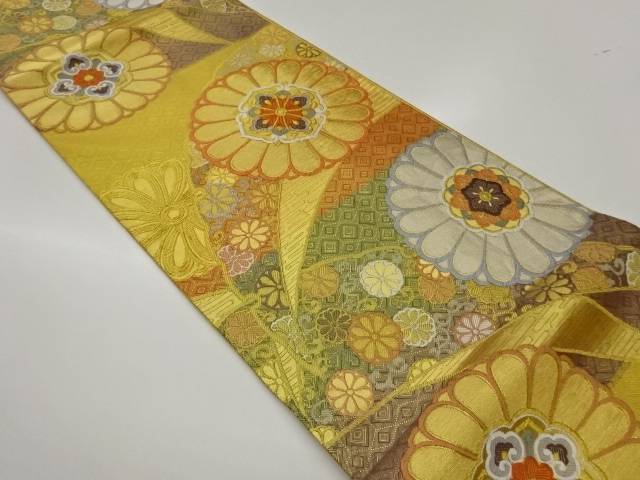 佐賀錦華文に雪芝・菊唐草模様織出し袋帯【中古】【着】【袋帯】 宗sou 15,194円