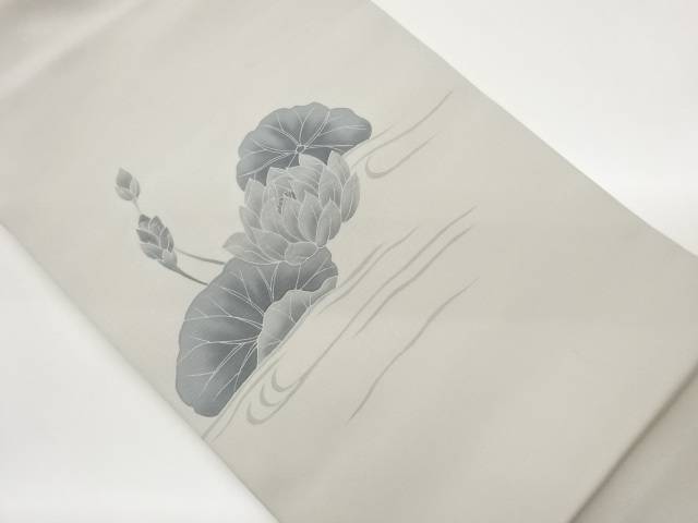 塩瀬蓮模様刺繍名古屋帯【中古】【着】【名古屋帯】 宗sou
