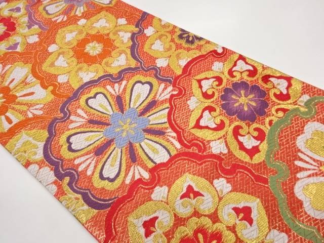 雪輪に華文模様織出し袋帯【中古】【着】【袋帯】 宗sou｜お茶道具・着物　【宗 sou】