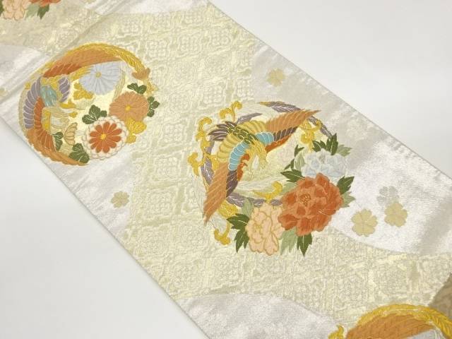 唐織花鳥模様織出し袋帯【中古】【着】【袋帯】 宗sou