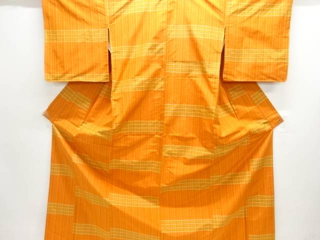 格子織り出し米沢紬着物アンサンブル【中古】【着】【紬・お召し】 宗sou