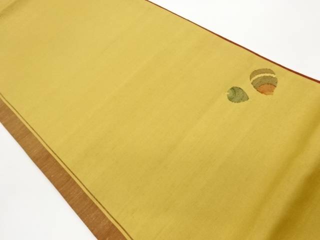 手織り紬独楽模様織出し袋帯【中古】【着】【袋帯】 宗sou