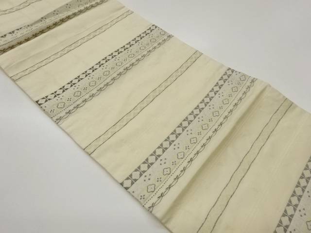 横段に花菱・草花模様織出し袋帯【中古】【着】【袋帯】 宗sou