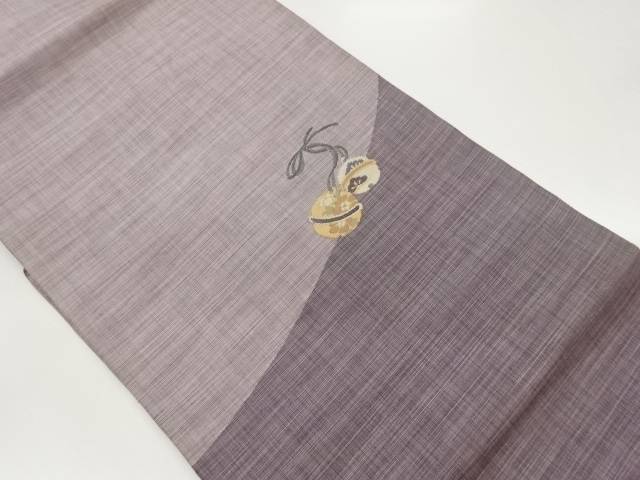 鈴に松・花模様織出し名古屋帯【中古】【着】【名古屋帯】 宗sou