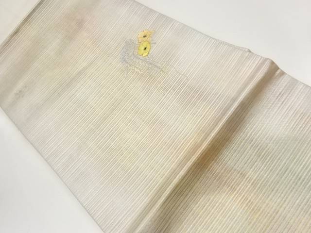 金彩螺鈿椿に藤模様名古屋帯【中古】【着】【名古屋帯】 宗sou