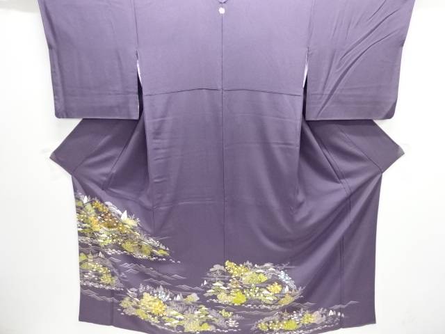 千總謹製 建築物見晴らし飾りつけ刺しゅう一往紋色留袖【中古】【着】【留袖】 宗sou