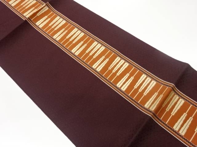 縞に幾何学模様織出し名古屋帯【中古】【着】【名古屋帯】 宗sou｜お茶道具・着物　【宗 sou】 13,937円