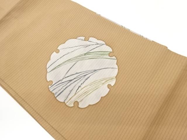 絽塩瀬金彩雪輪に草葉模様名古屋帯【中古】【着】【名古屋帯】 宗sou
