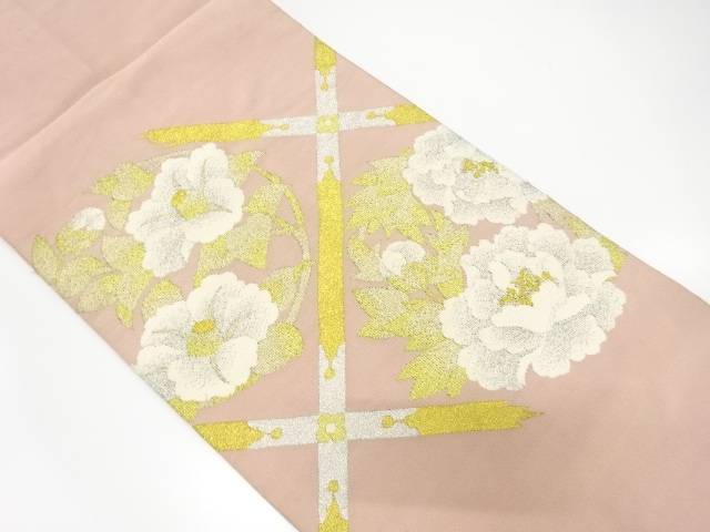 綴れ　格天井に花丸紋織り出し　名古屋帯【中古】【着】【名古屋帯】 宗sou