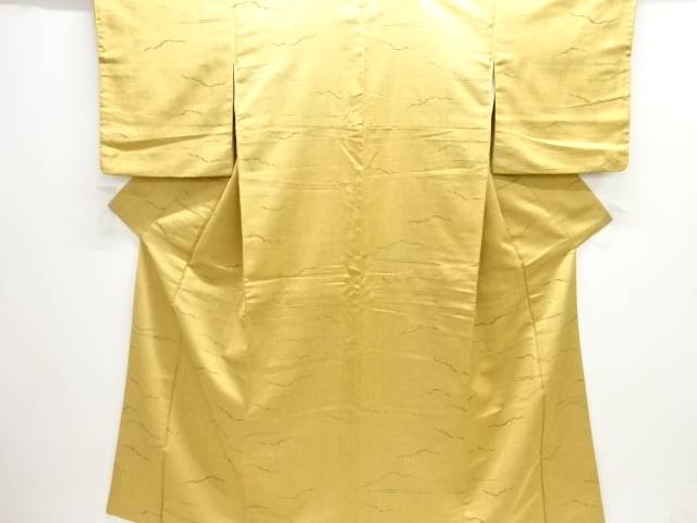 雲模様織り出しお召着物【中古】【着】【紬・お召し】 宗sou