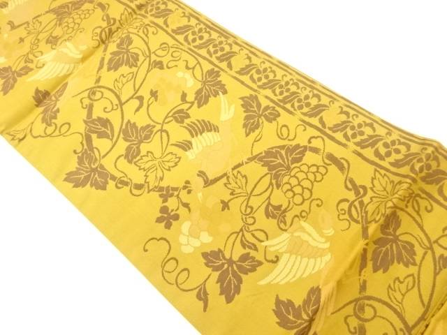 葡萄唐草に鳥模様織出し全通袋帯【中古】【着】【袋帯】 宗sou｜お茶道具・着物　【宗 sou】