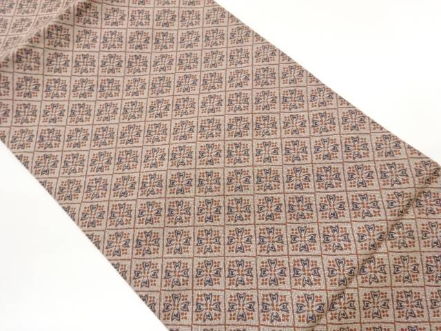 襷に花々模様織出し全通袋帯【中古】【着】【袋帯】 宗sou