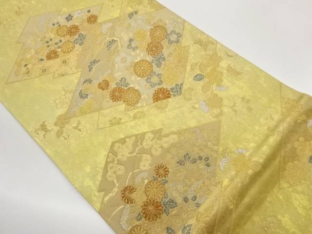 引箔松皮菱に秋草模様織出し袋帯【中古】【着】【袋帯】 宗sou 11,544円