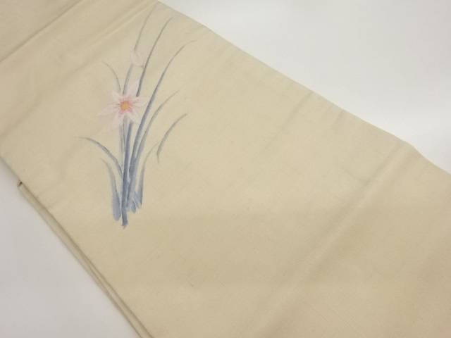 手織り紬金彩手描き草花模様名古屋帯【中古】【着】【名古屋帯】 宗sou｜お茶道具・着物　【宗 sou】 11,248円