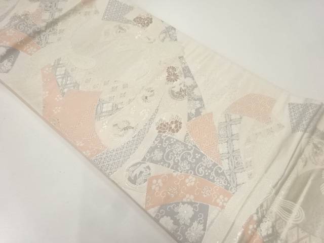 束ね熨斗に花古典柄織出し袋帯【中古】【着】【袋帯】 宗sou