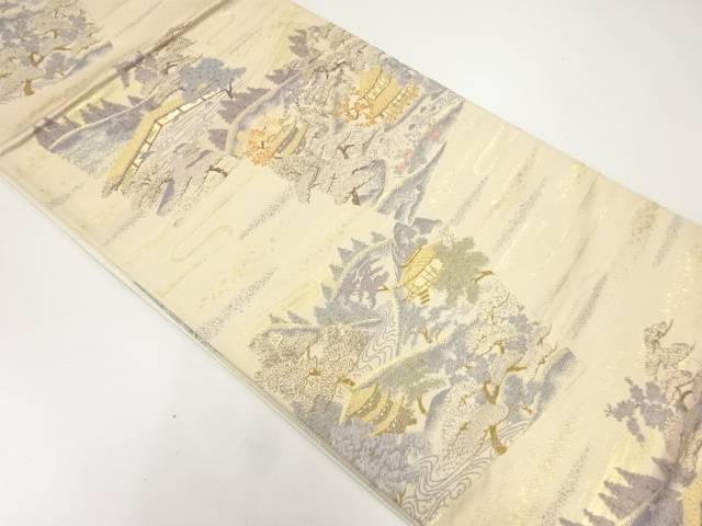 弐拾四金二重織京風景模様織出し袋帯【中古】【着】【袋帯】 宗sou